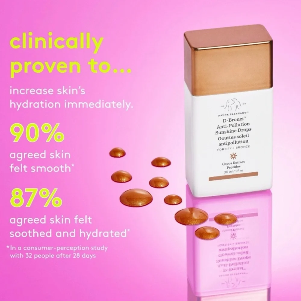 Drunk Elephant D-Bronzi Anti-Pollution Sunshine Drops (Bronzer) NEW Full Size